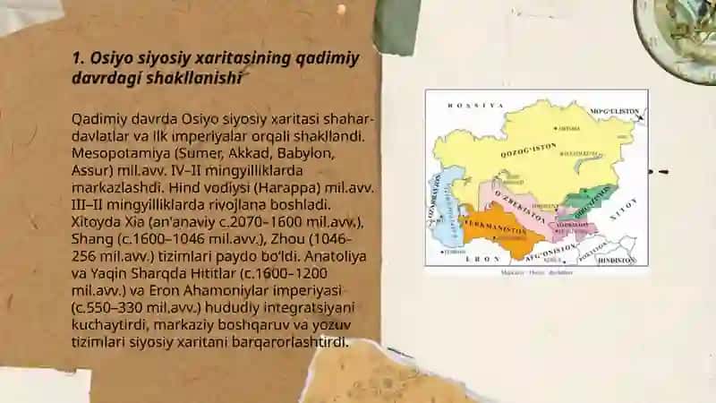 Osiyo siyosiy xaritasining shakllanish bosqichlari 3