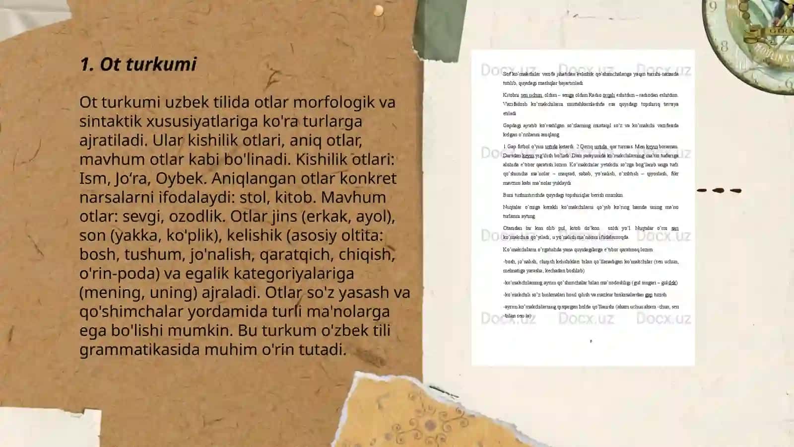 So'z turkumlari paradigmasi. Mustaqil va yordamchi so'z turkumlari 3