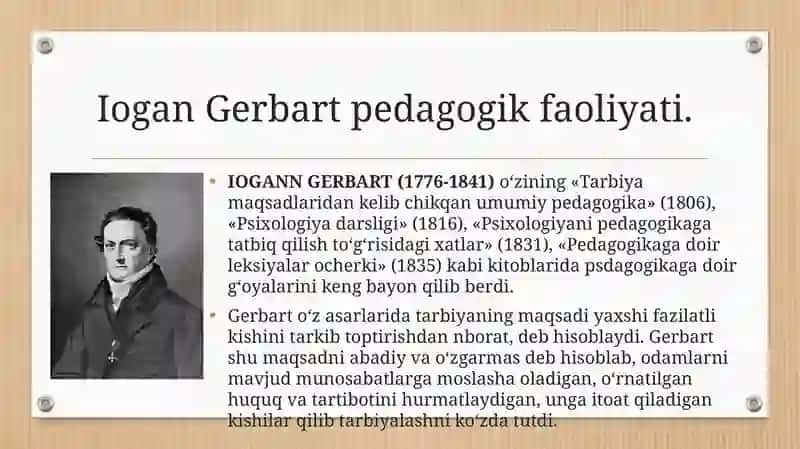 Iogan Gerbartning pedagogik faoliyati 3