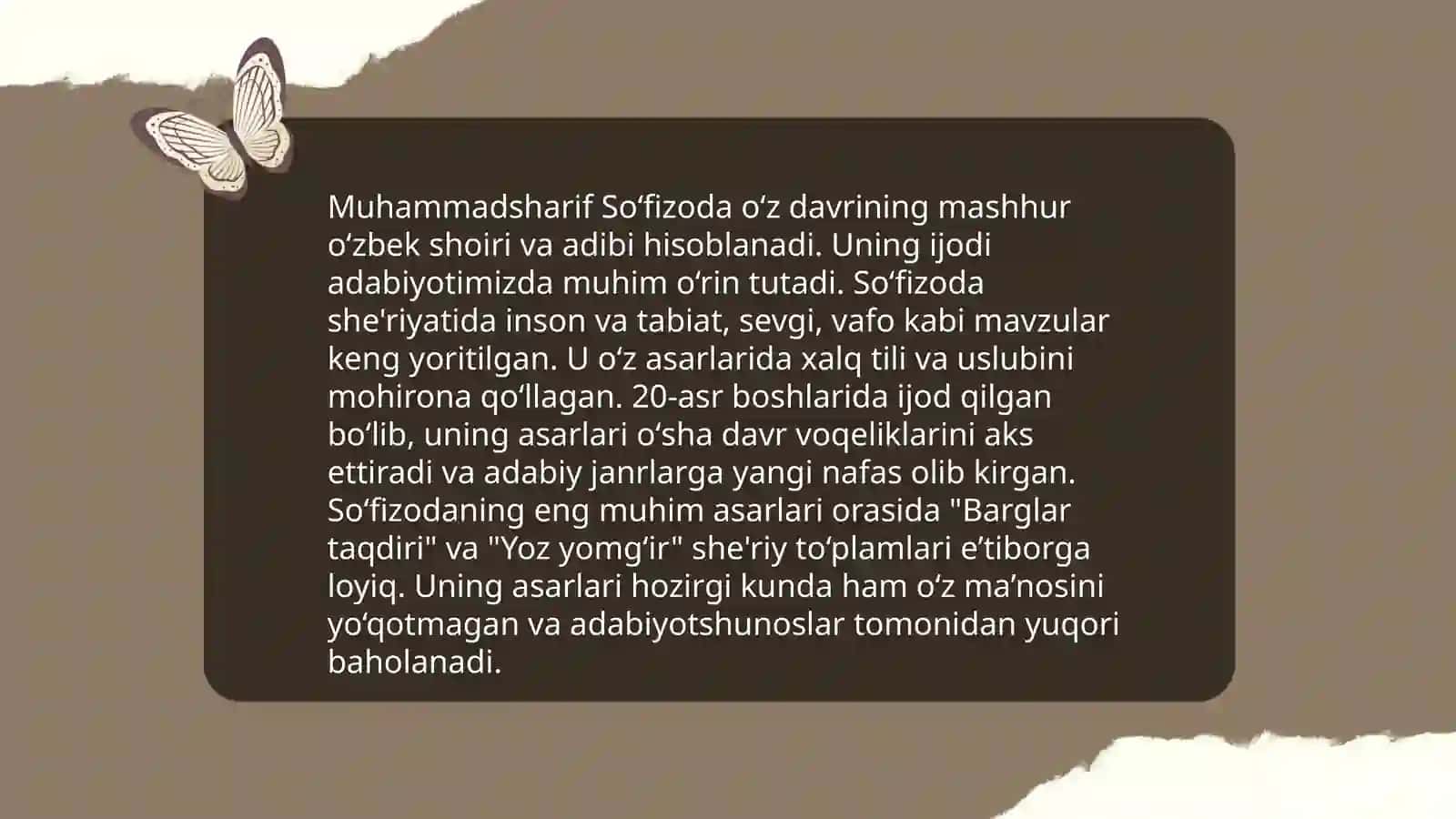Muhammadsharif Soʻfizoda ijodining oʻrganilishi 3