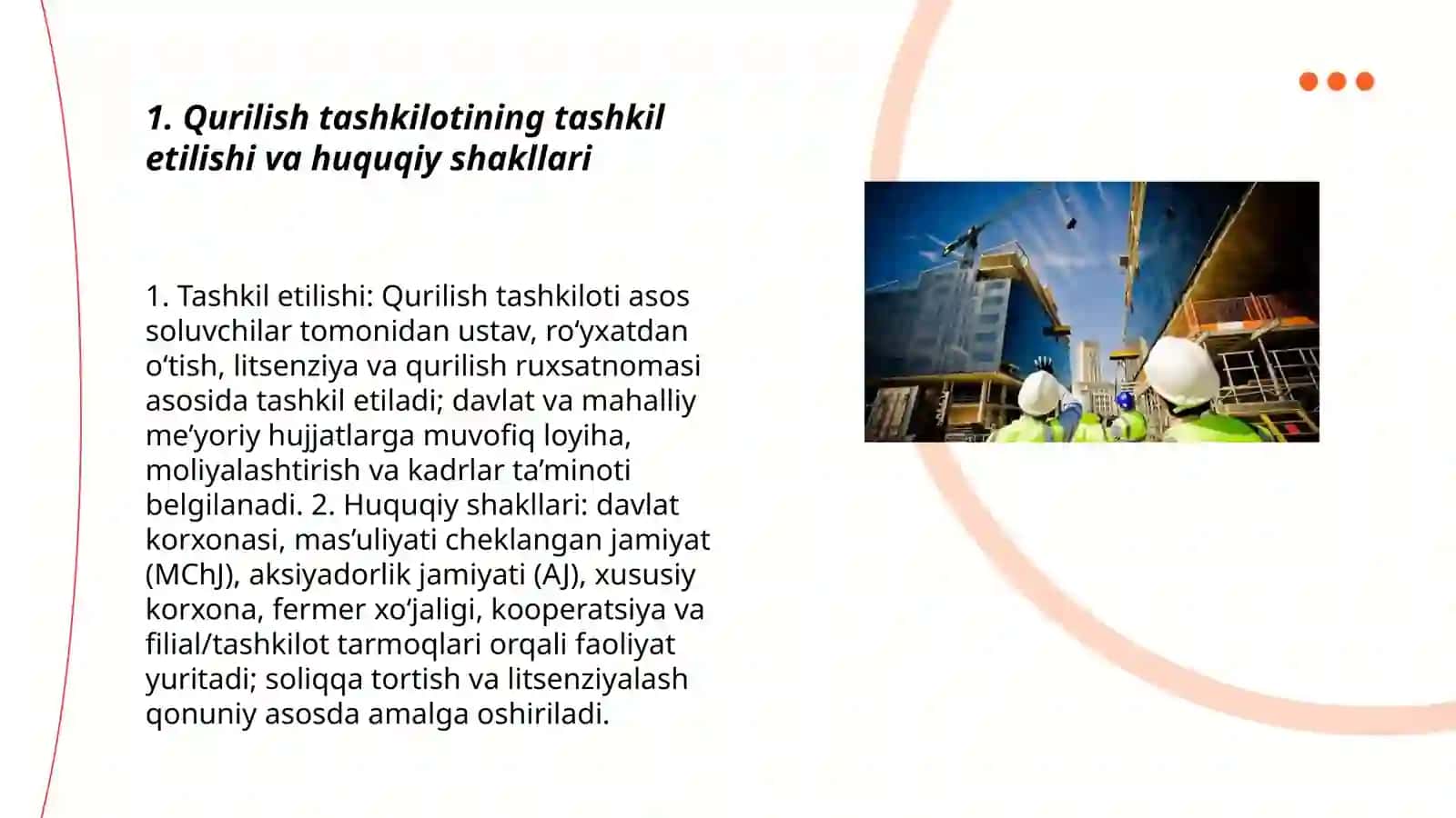 Qurilish tashkilotlarining tarkibi va tavsifi 3