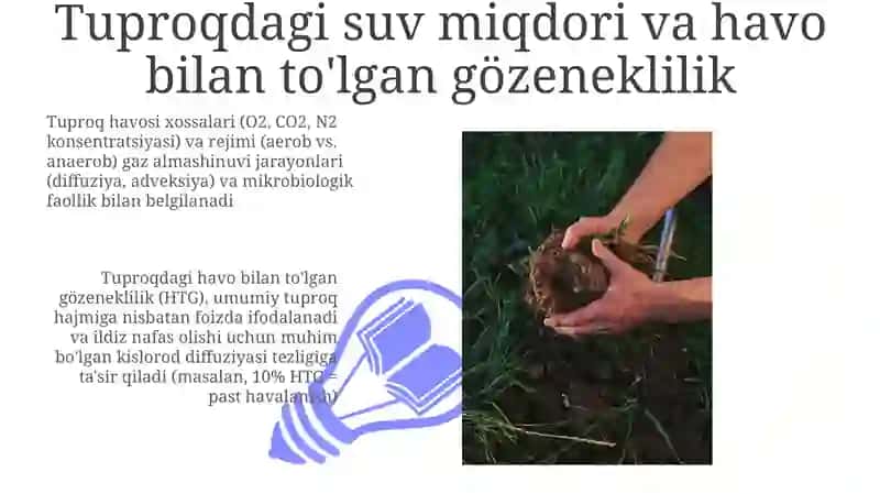 Tuproqni havo xossalari va havo rejimini aniqlash 3