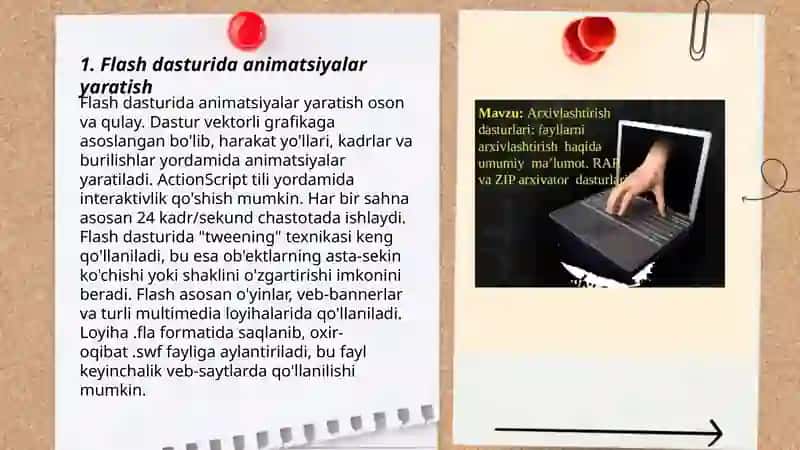 Multimedia maxsulotlarini yaratish dasturlari. Flash dasturi 3