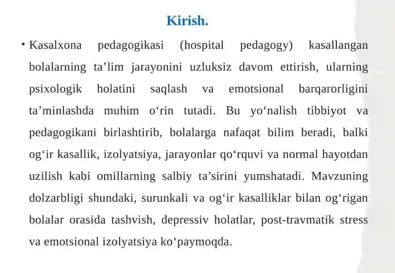 Gospitalpedagogikada emotsional-psixologik qo‘llab-quvvatlash strategiyalari 3