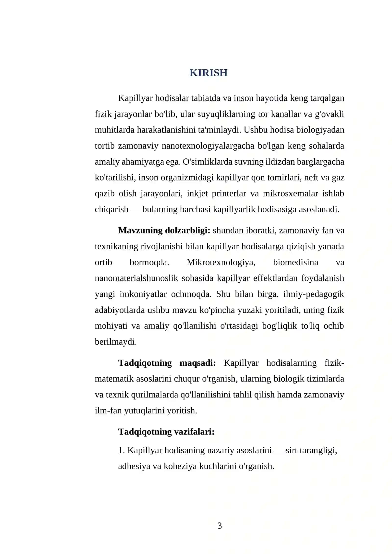 KAPILLYAR HODISALAR NAZARIYASI VA ULARNING BIOLOGIK HAMDA TEXNIKADAGI QO'LLANILISHI 3