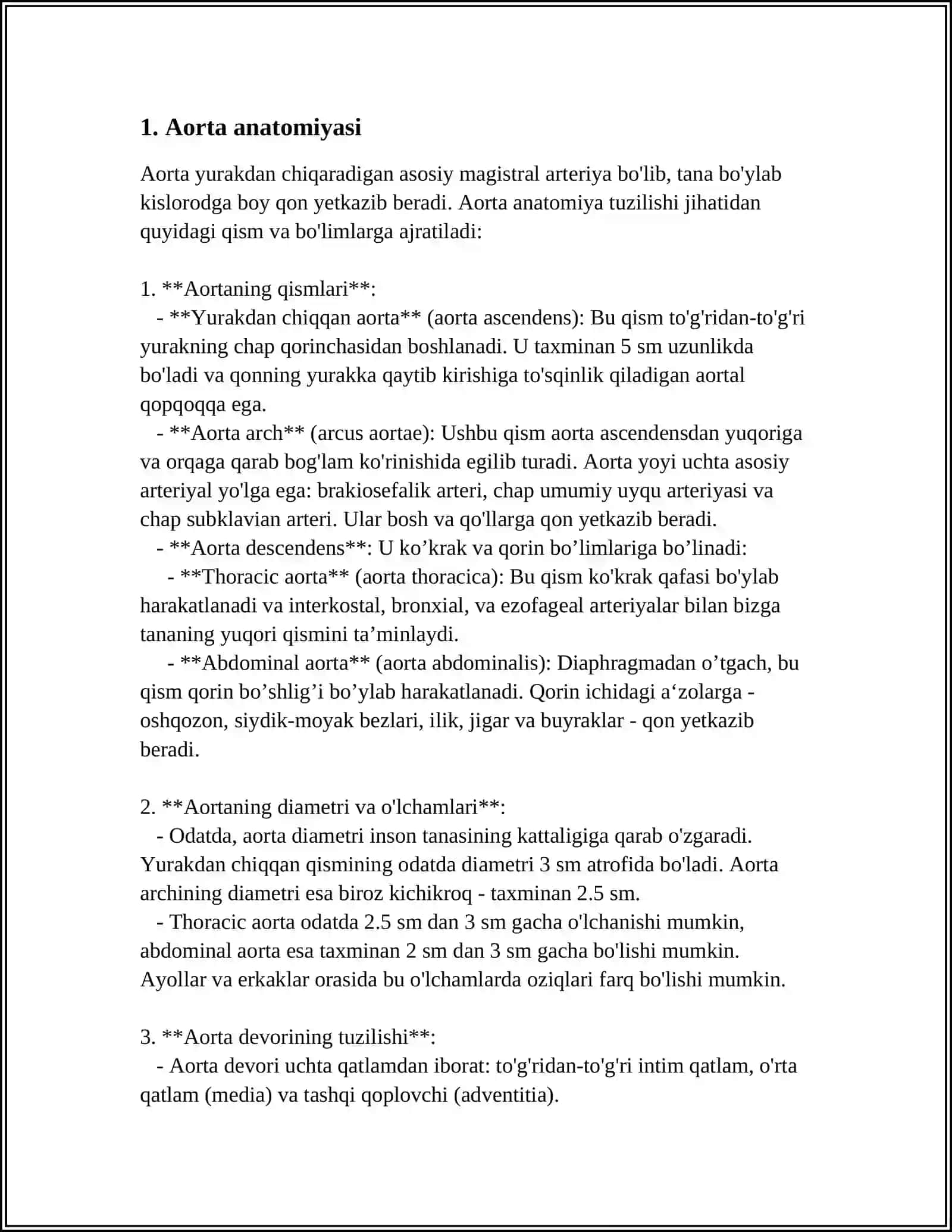 AORTA VA UNING SHOHLARI 3