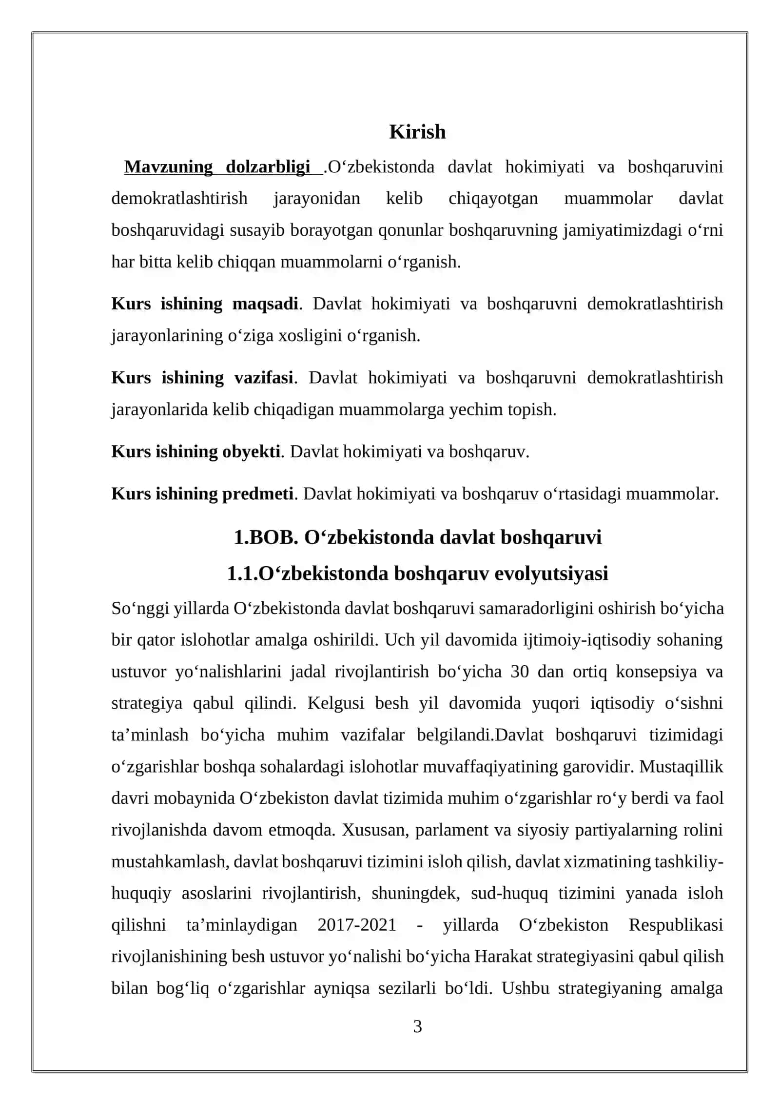 O‘ZBEKISTONDA DAVLAT HOKIMIYATI VA BOSHQARUVNI DEMOKRATIYALASHTIRISH JARAYONLARINING O‘ZIGA XOSLIGI 3