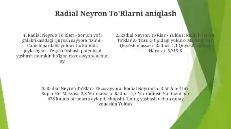 Radial Neyron To'Rlar 3