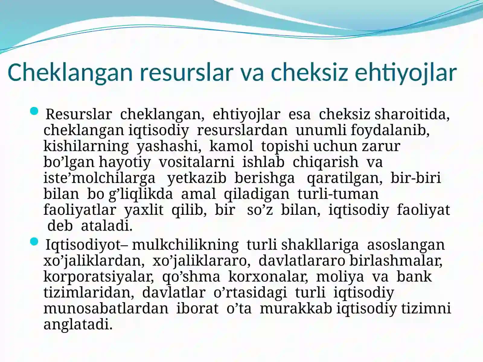 Iqtisodiyot nazariyasi fanining predmeti va o’rganish usullari 3