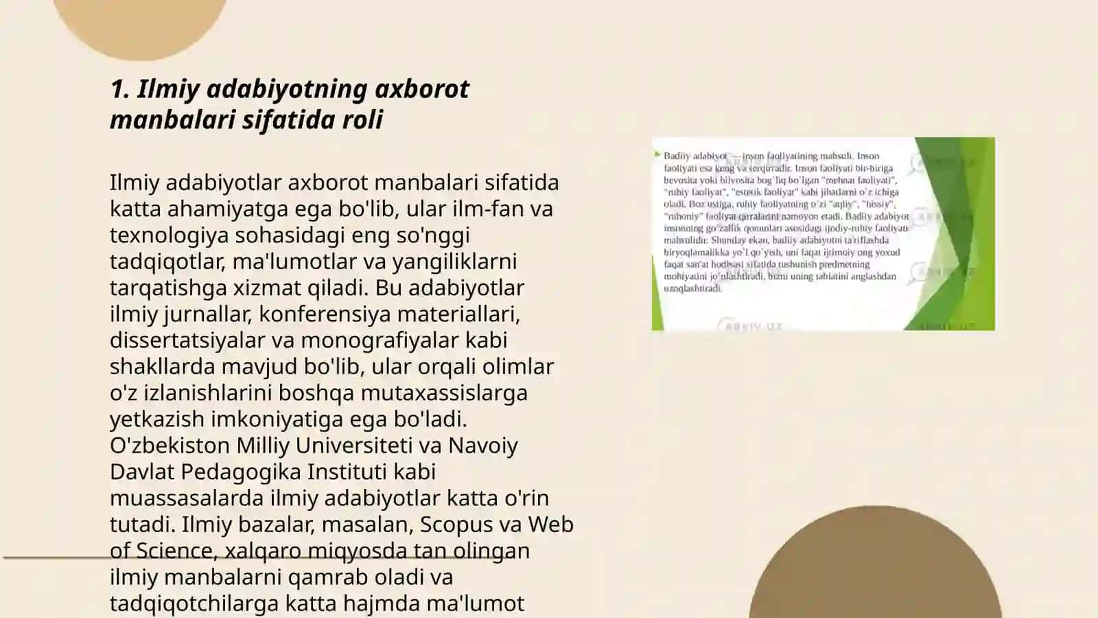 Ilmiy va badiiy adabiyotning axborot maʼlumot manbai sifatida qiyosiy darajasi 3