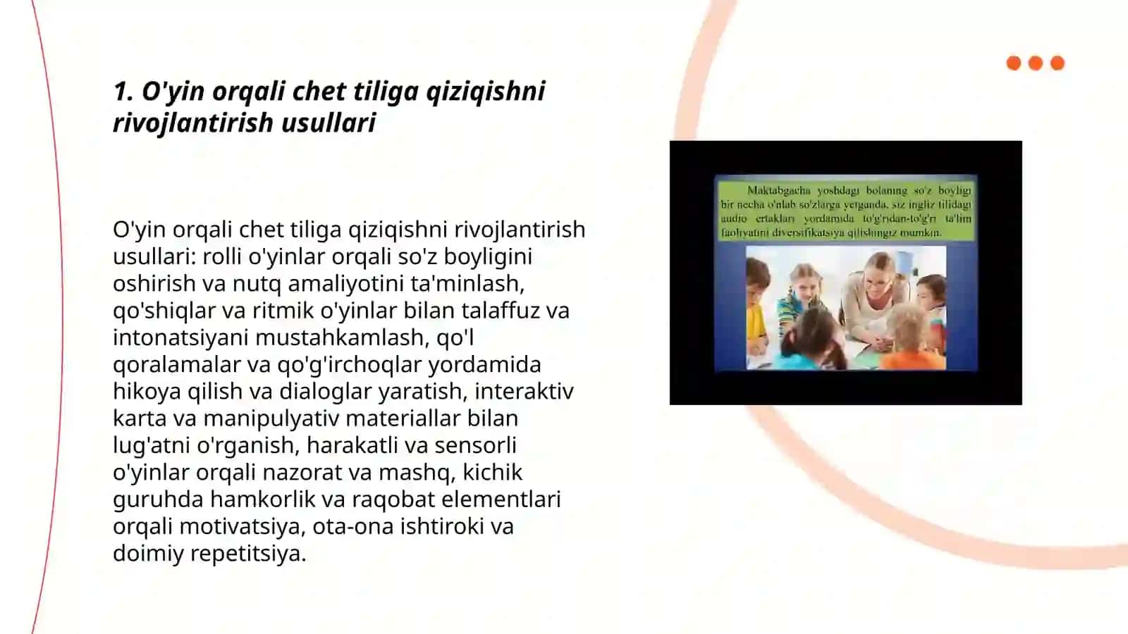 Maktabgacha yoshdagi bolalarda chet tiliga chet tiliga qiziqishni ahakillantirish usullari 3