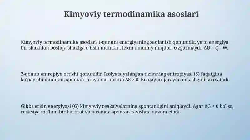 Kimyoviy termodinamika asoslari 3