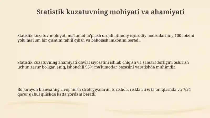 Statistik kuzatish mohiyati va ahamiyati 3
