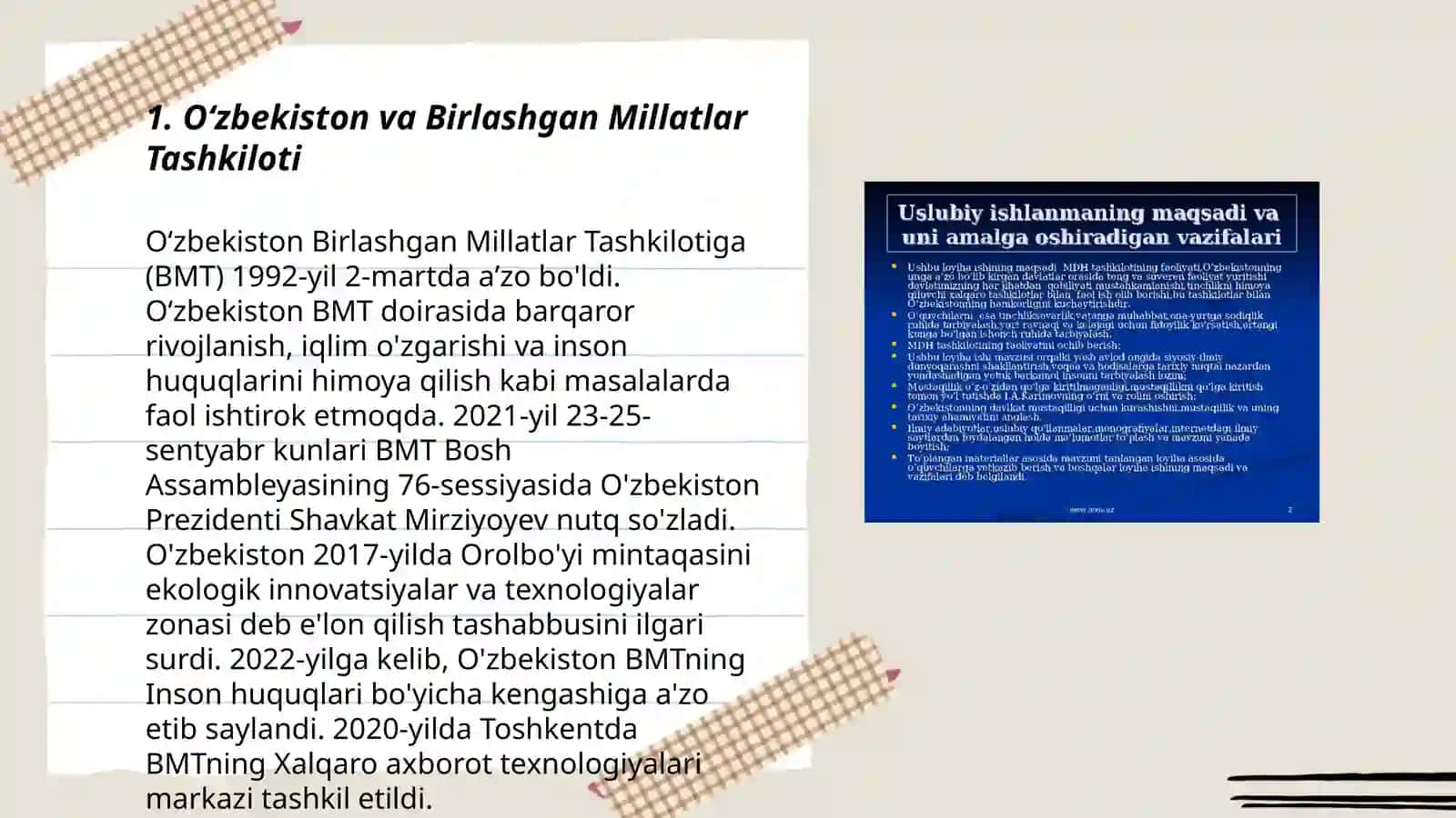 Oʻzbekistonning xalqaro tashkilotlari bilan hamkorlik aloqalari 3