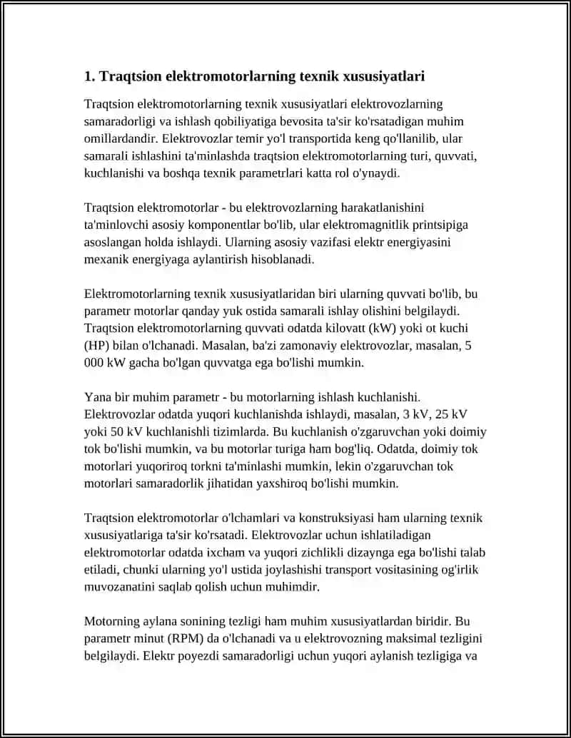 ELEKTROVOZ TAVSIFLARINING TURLI OMILLARI 3
