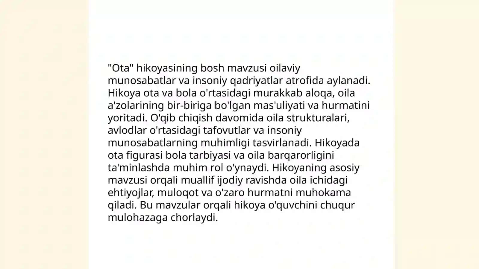 Nabi Jaloliddinning"Ota" hikoyasi tahlili 3