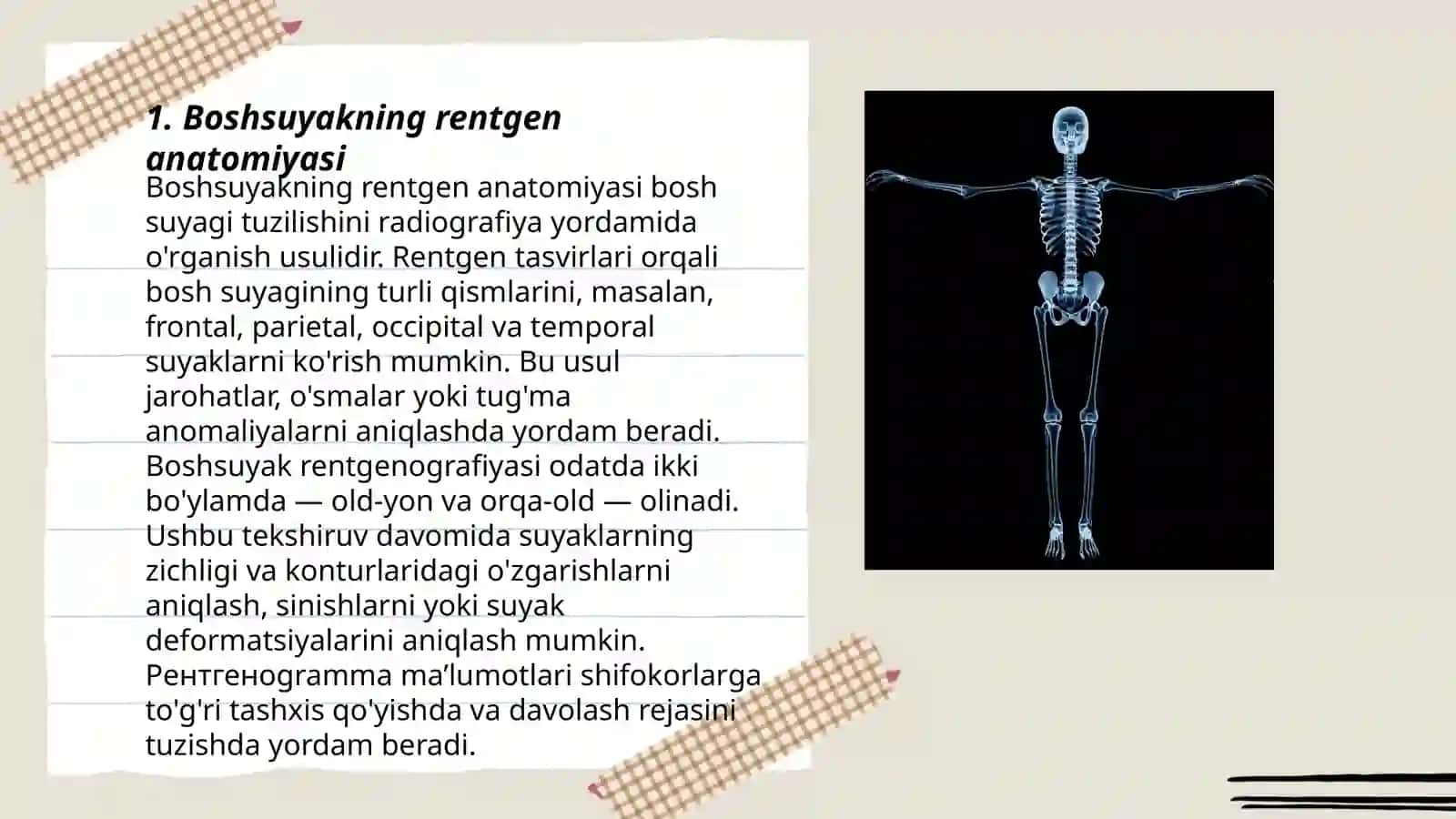 Skelet suyaklarining rentgenanatomiyasi 3