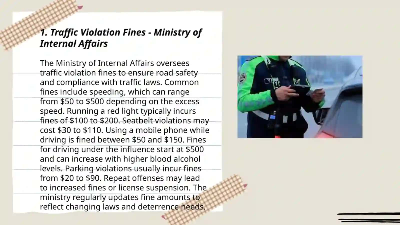 Types of fines in Uzbekistan and by whom 3