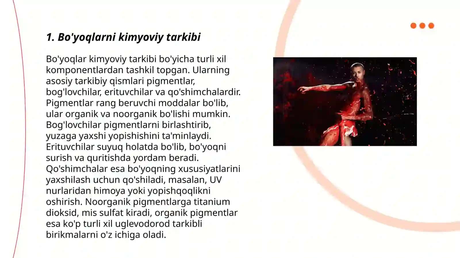 Bo'yoqlarni kimyoviy tarkibi 3