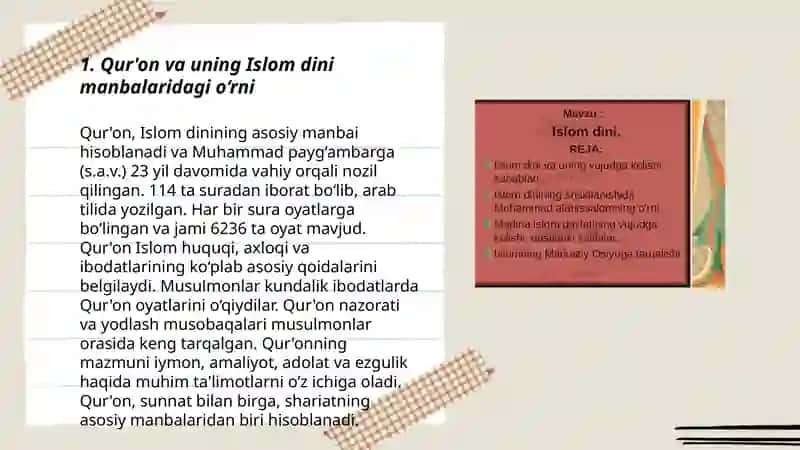 Islom dini manbalari aqidaviy maktablari va ularning hozirgi davrdagi ahamiyati 3