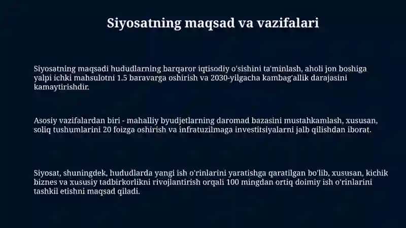 Hududlarni iqtisodiy rivojlantirish bo‘yicha davlat siyosati 3