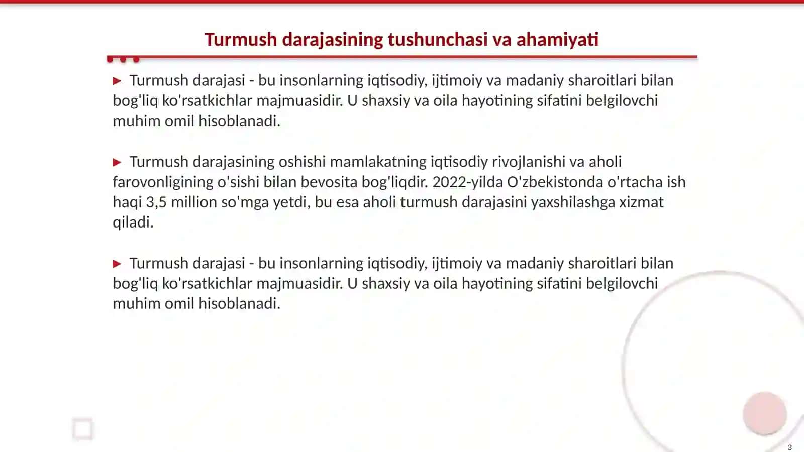 Turmush darajasining oshishi: asosiy omillar va prognoz usullari 3