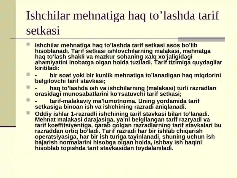 Mehnat haqini hisoblashda ishning sifati 3