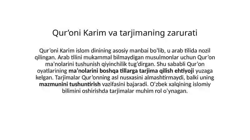 Qur’oni Karimning o‘zbek tiliga tarjima qilinishi 3