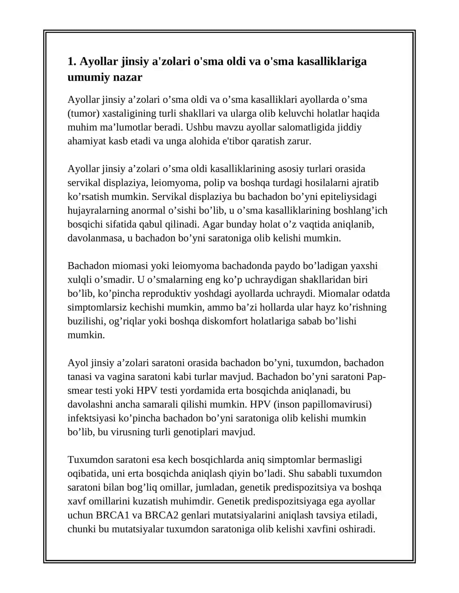 AYOLLAR JINSIY AZOLAR ÔSMA OLDI VA ÔSMA KASSALIKLARI 3