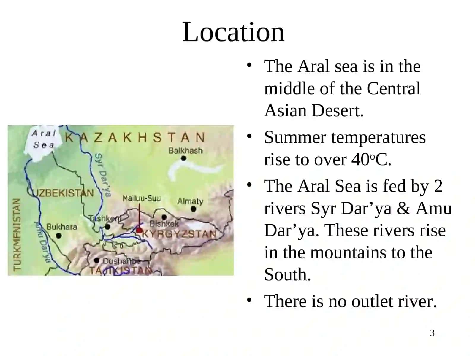 The ARAL SEA 3