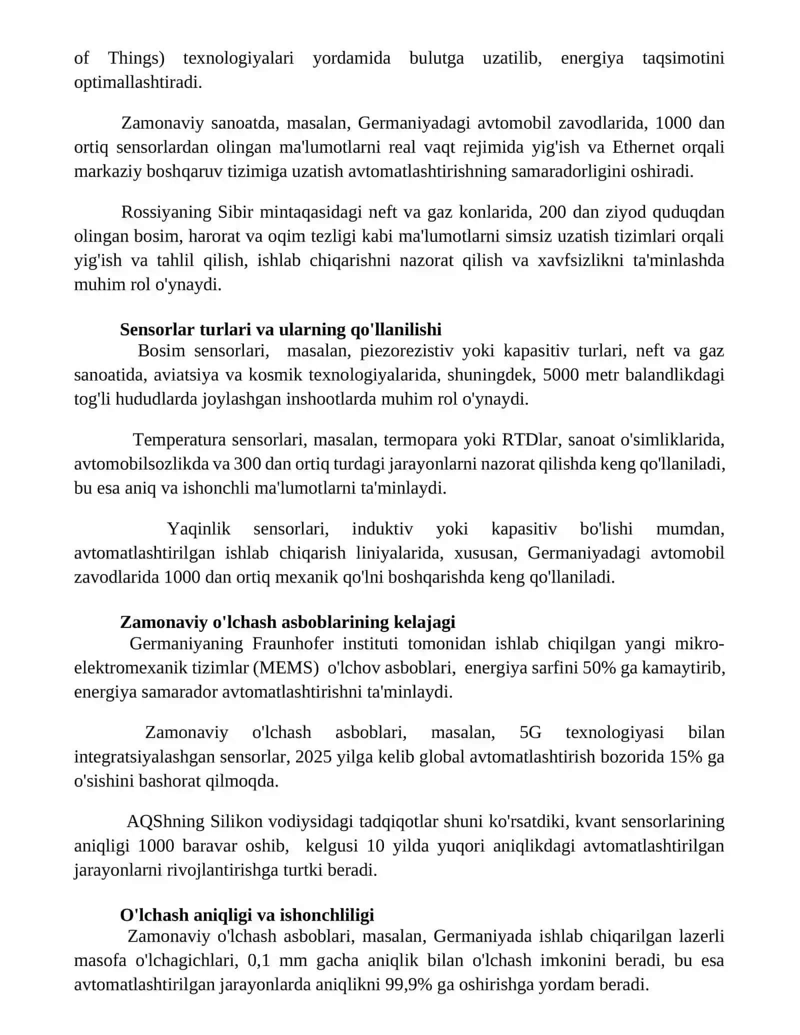 Zamonaviy o‘lchash asboblarining avtomatlashtirishdagi roli 3