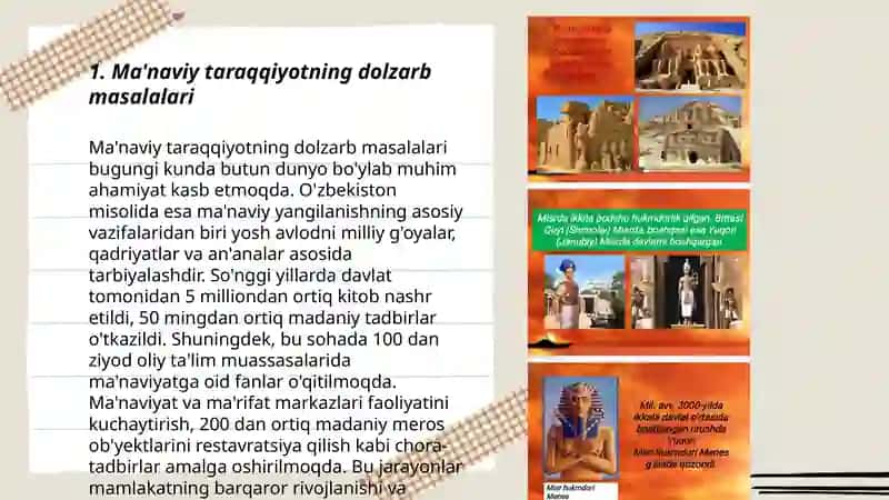 Mamlakatimizda ma'naviy marifiy sohada amalga oshirilgan islohotlar jarayoni 3