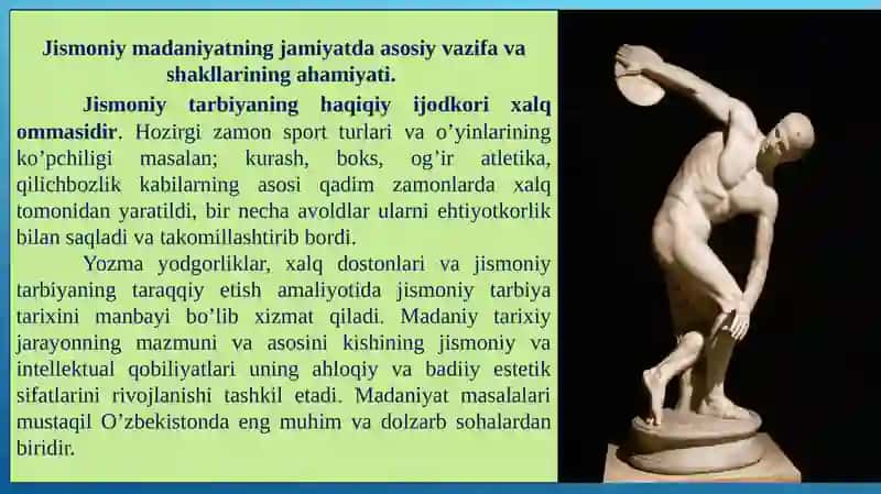 Jismoniy Madaniyatning Jamiiyatdagi Vazifalari va Shakllari 3