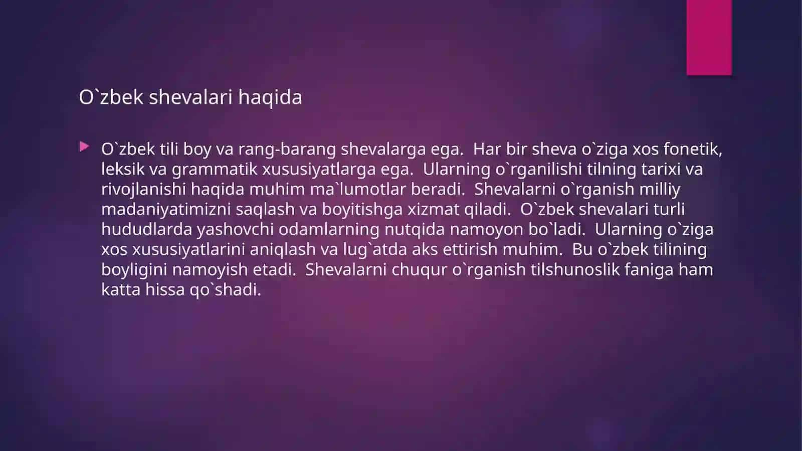 Òzbek xalq shevalari luĝati ustida ishlash 3
