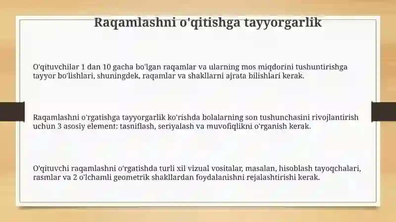 Raqamlashni o'qitishga tayyorgarlik 3