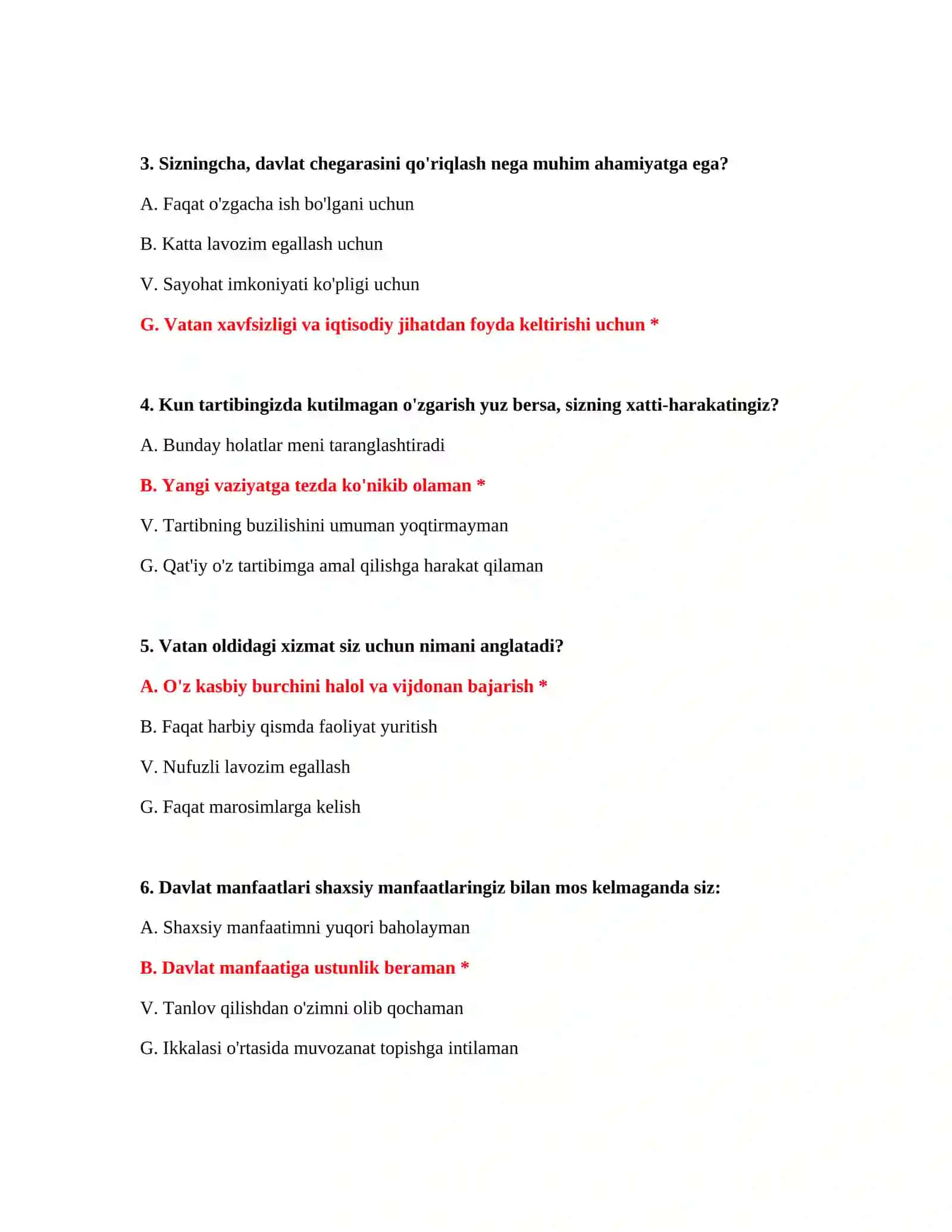 BOJXONA XIZMATIGA ISHGA KIRISH IMTIHONGA TAYYORLANISH - TEST SAVOLLARI 3