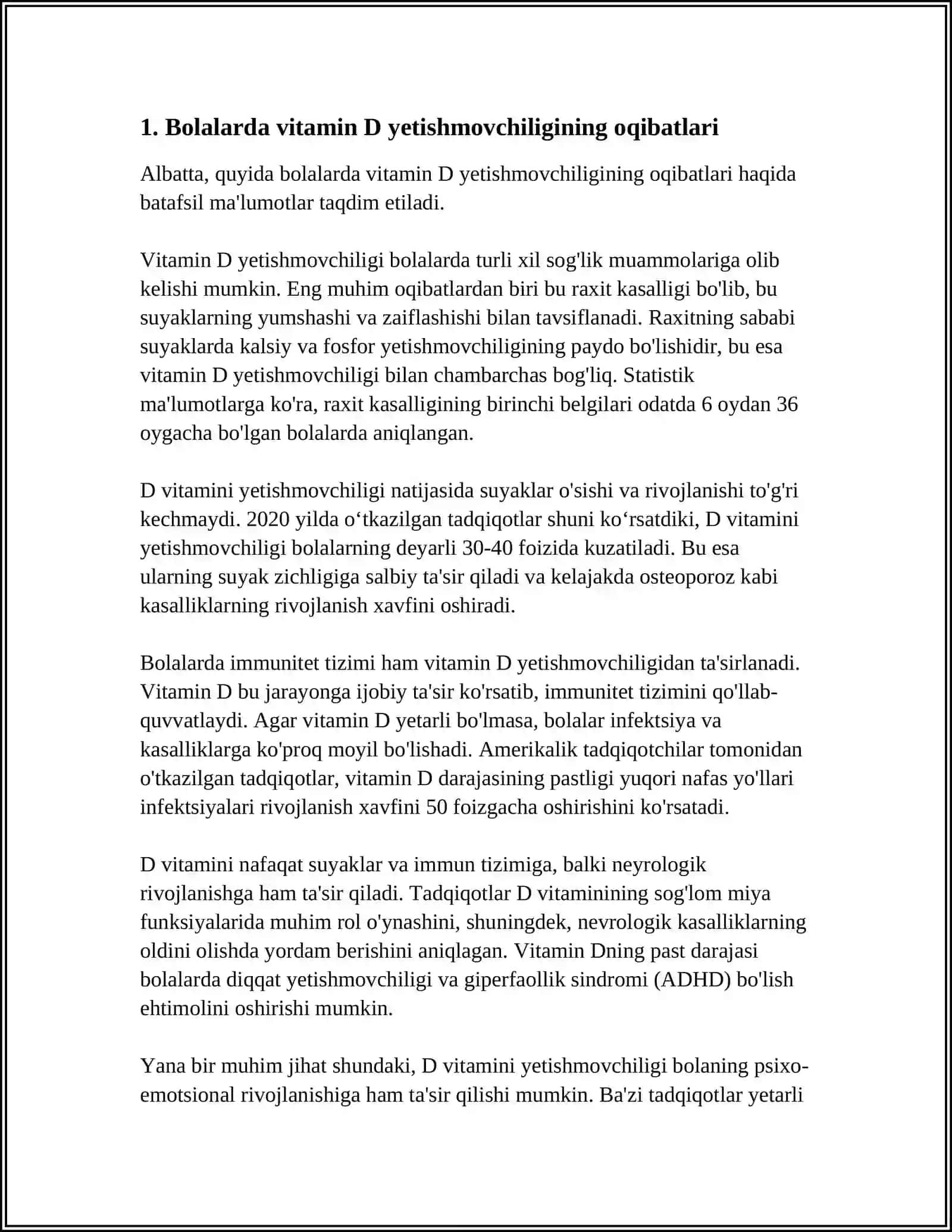 BOLALARDA VITAMINLAR YETISHMOVCHILIGINING OQIBATI 3