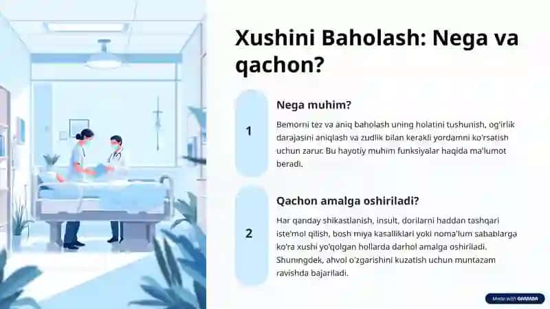 Bemorni Xushini Baholash va Qoʻl Gigiyenasi: Asosiy Tamoyillar 3