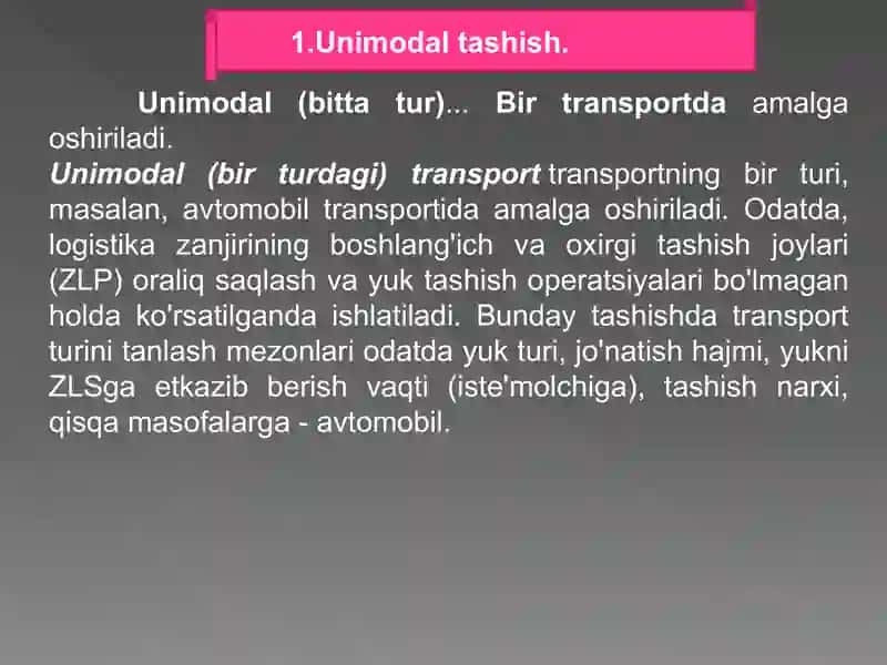 Yuklarni Tashish Turlari 3