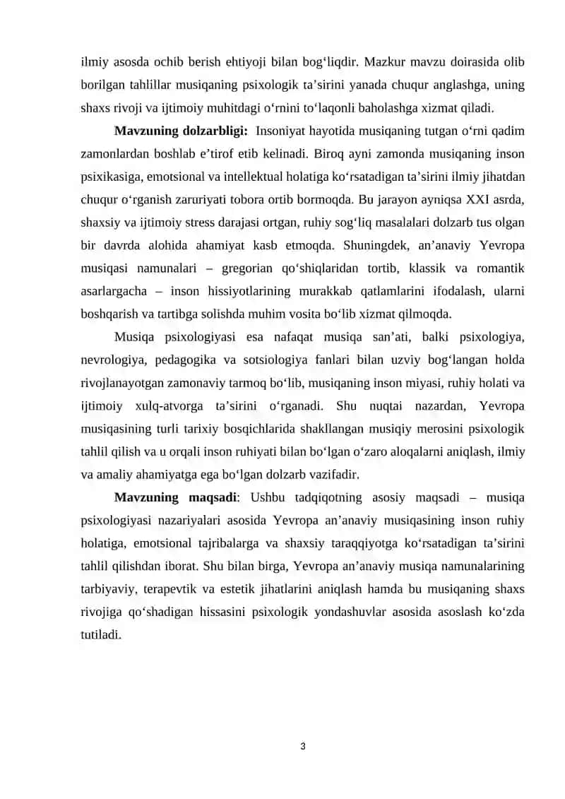 Musiqa psixologiyasi va yevropa an'anaviy musiqasi 3