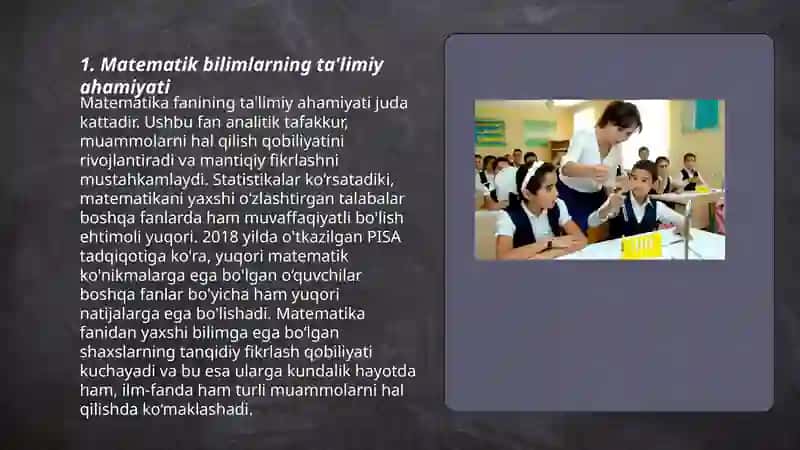 Boshlang‘ich sinflarda matematika o‘qitishning tarbiyaviy, taʼlimiy, rivojlantiruvchi maqsadi va vazifalari 3