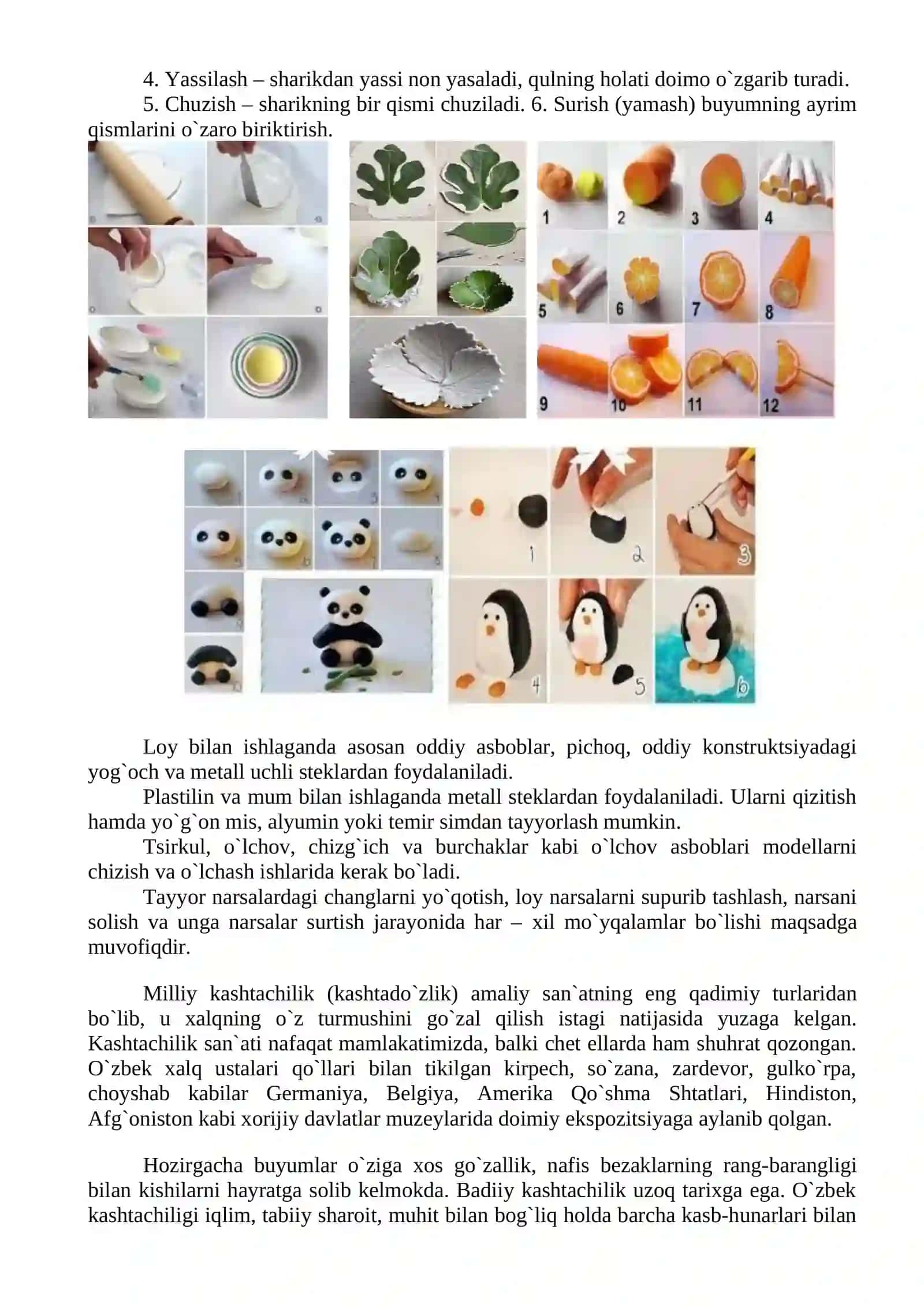 Chinni xamirni tayyorlash usullari. Chinni xamirdan turli o‘yinchoqlar tayyorlash usullari. Kashta turlari 3