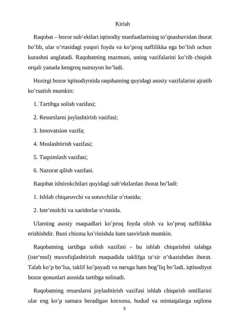 IQTISODIYOT NAZARIYASI KURS ISHI 3