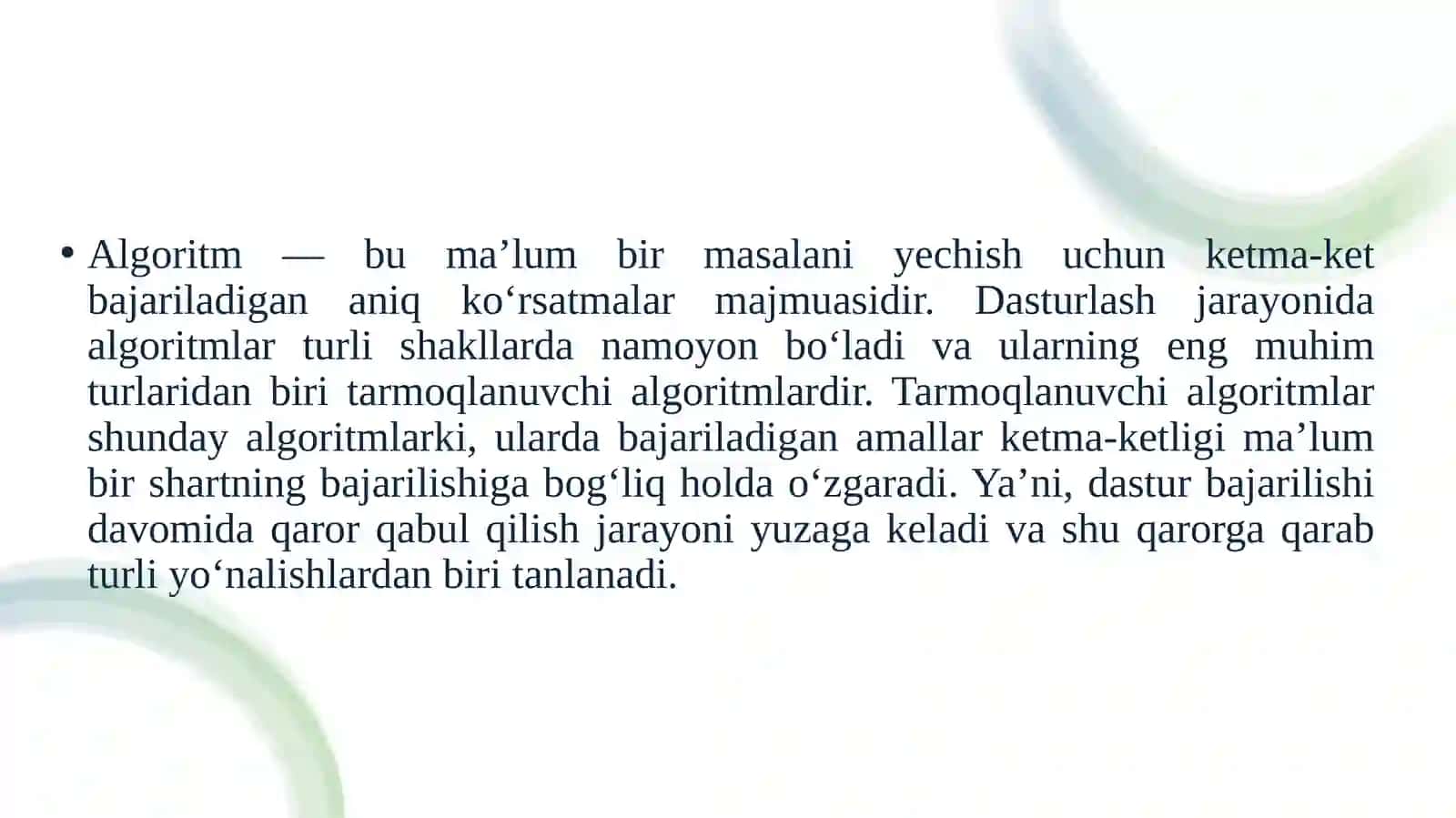 Axborot kommunikatsion tizimlar fanidan mustaqil ish 3