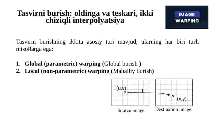 Tasvirni burish: oldinga va teskari, ikki chiziqli interpolyatsiya 3