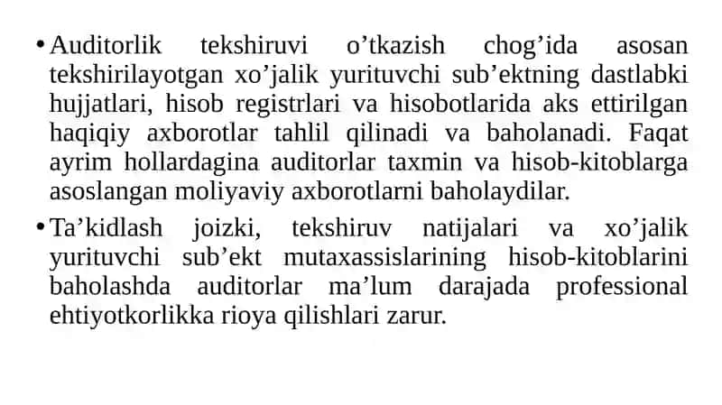 AUDITORLIK TEKSHIRUVINING YAKUNIY BOSQICHI 3