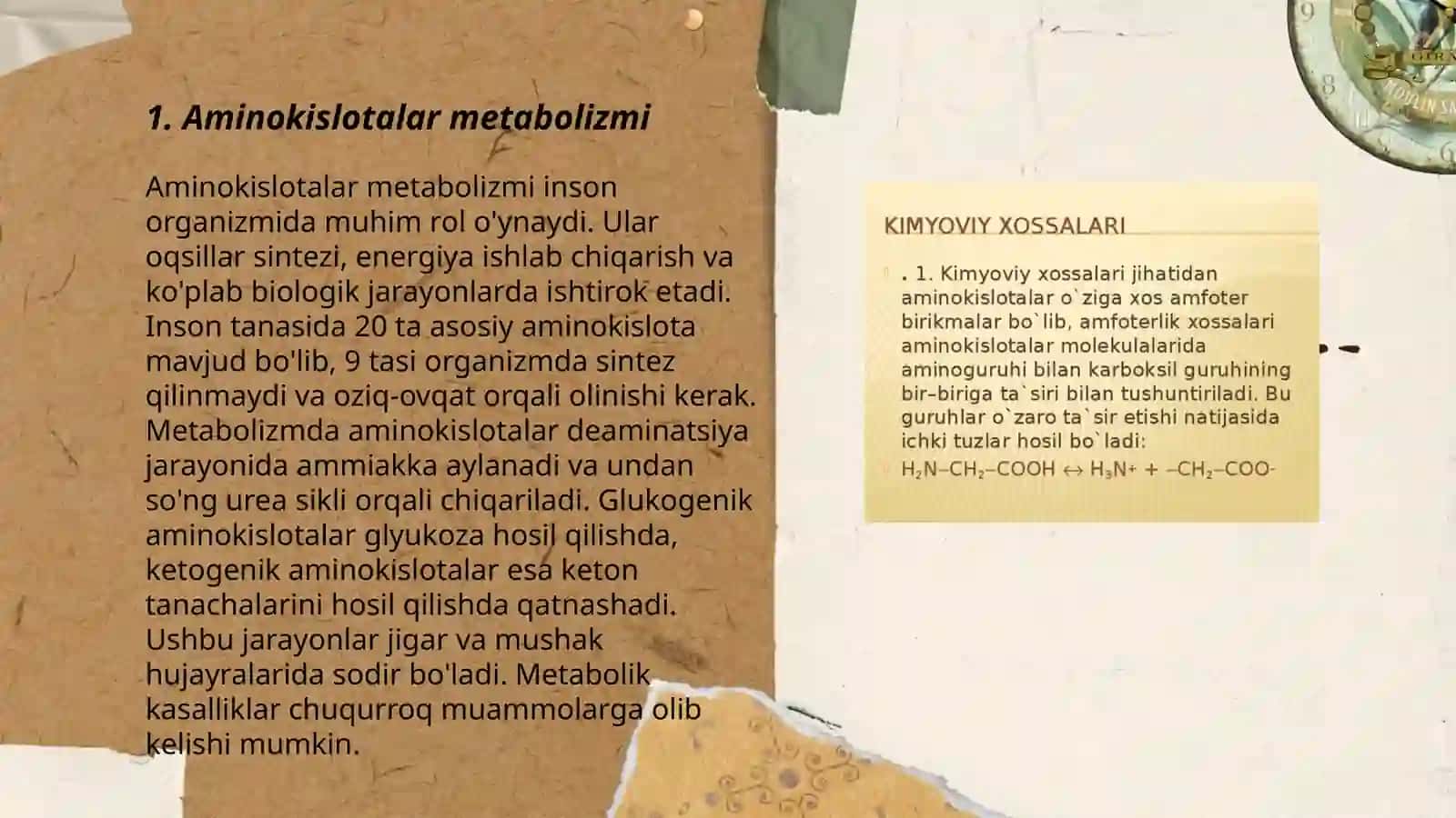 Aminokislotalar almashinuvining umumiy yoʻllari. Aminotransferazalar. Aminokislotalar dekorboksillanishi 3