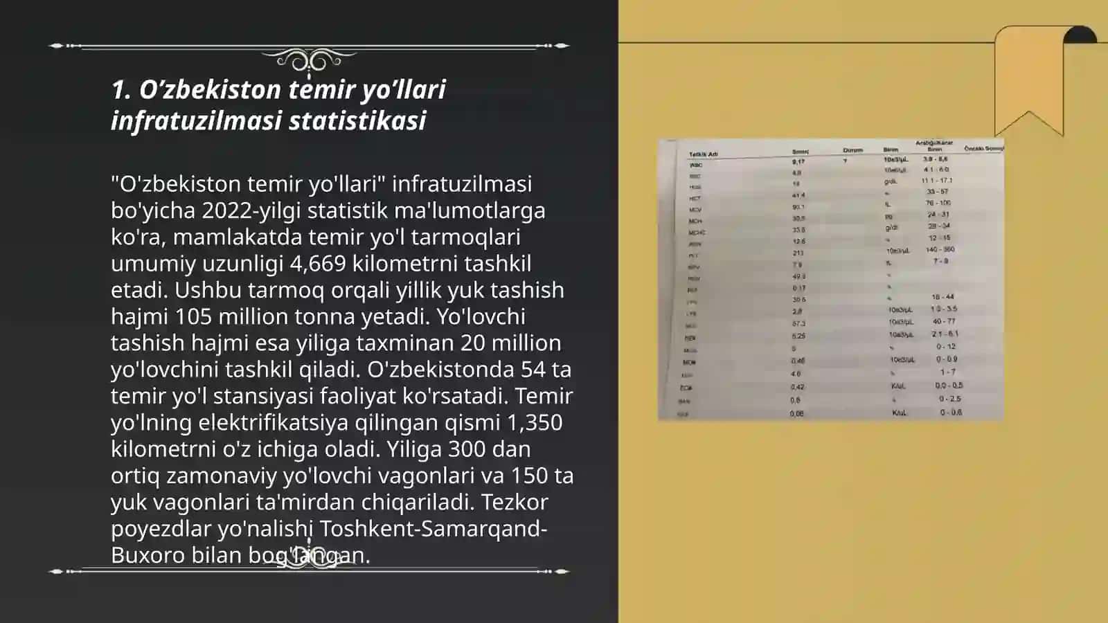 O’zbekiston temir yo’llari statistik tahlil va swot tahlili 3
