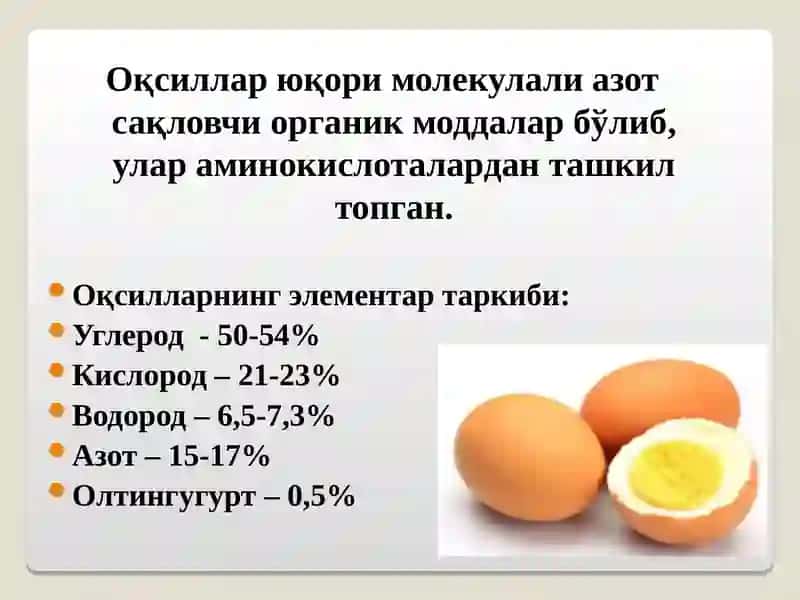 ОҚСИЛЛАР: ТУЗИЛИШИ ХОССАЛАРИ ВА БИОЛОГИК ВАЗИФАЛАРИ 3