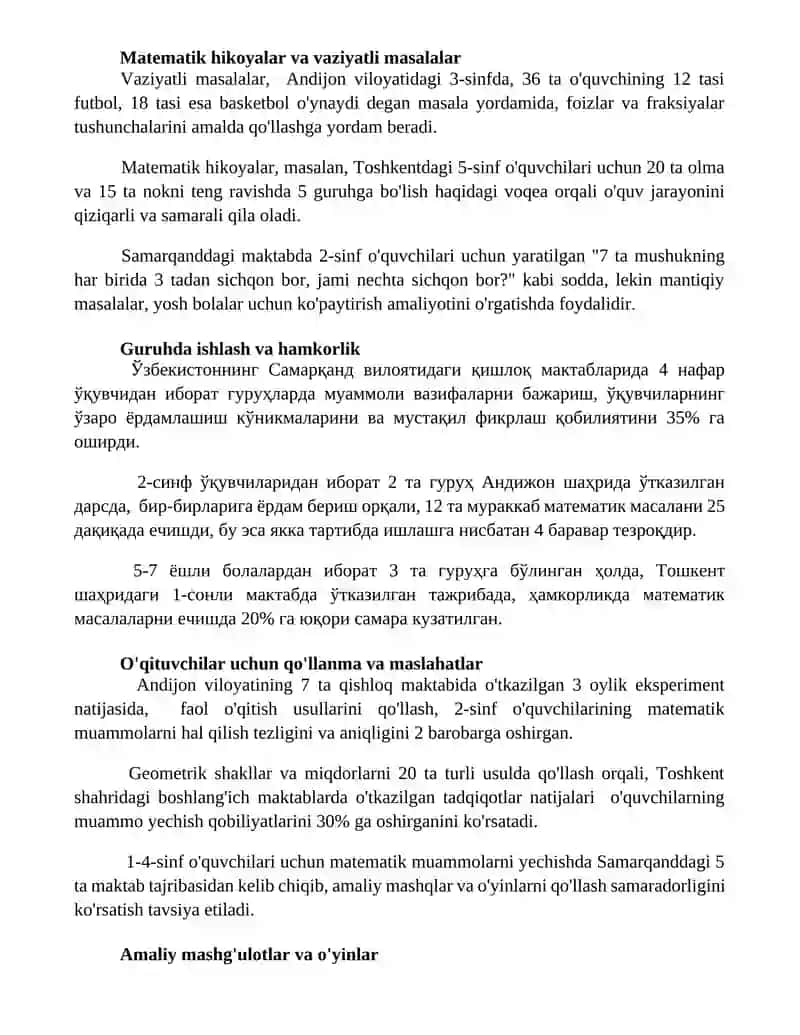 Boshlang'ich ta'limda bolalarga ijodiy math tuzishni o'rgatish 3